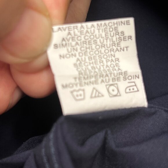 Alain Andre of Paris 6XL Mens Slim Fit Button-Down Dress Shirt Navy Blue Formal - Picture 12 of 16